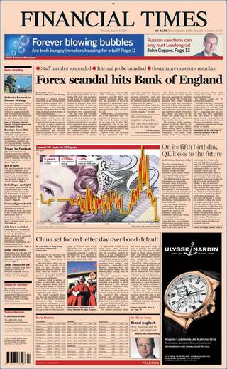 外匯市場醜聞 重傷英國央行（20140306 英國金融時報）