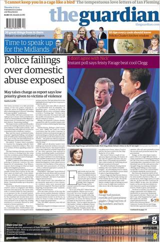 稽查報告揭露英國警察處理家暴案件失當（20140327 英國衛報）