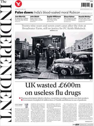 研究：克流感效果普普 英國當冤大頭（20140410 英國獨立報）