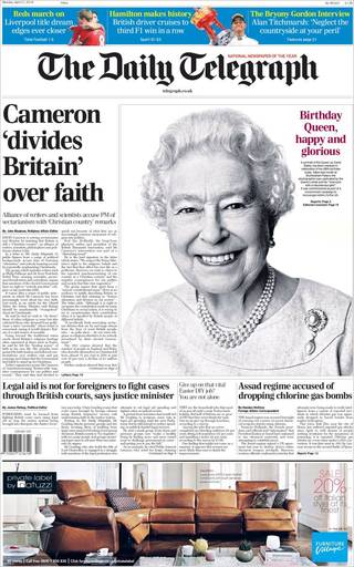 強調基督教地位 英相遭批分裂（20140421英國每日電信報）