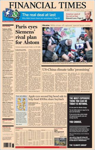 西門子半路殺出 法重衡量GE併阿爾斯通（20140428 英國金融時報）
