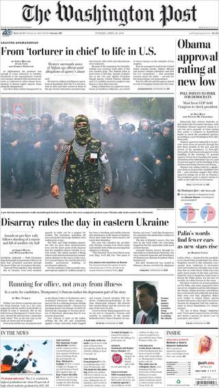 歐巴馬民調新低 恐不利期中選舉（20140429 華盛頓郵報）