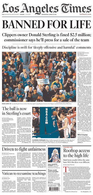 天理昭彰 快艇老闆終身「禁賽」（20140430 洛杉磯時報）