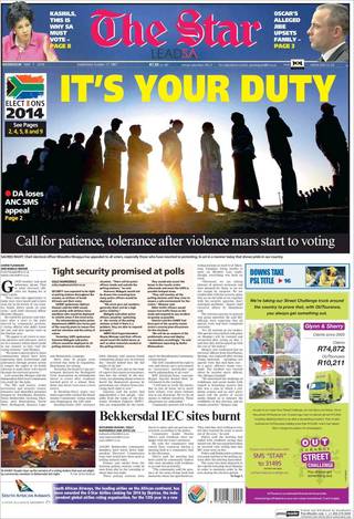 大選在即 南非籲包容、耐心、冷靜（20140507 南非星報）