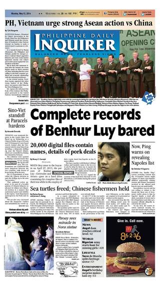 對抗中國 菲越鼓勵東協硬起來（20140512 菲律賓每日詢問者報）