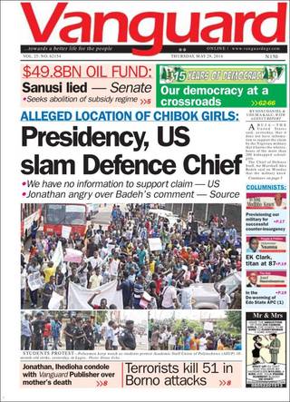 人質找到沒？ 奈總統、美國否認（20140529 奈及利亞先驅報）