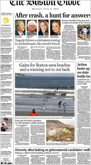 美小飛機空難 費城報主不幸喪生（20140602 波士頓環球報 ）