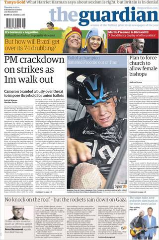 公部門熱中罷工 英相要修法抵制（20140710 英國衛報）