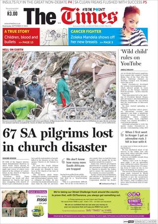 奈及利亞教堂崩塌 南非67人死亡（20140917 南非泰晤士報）
