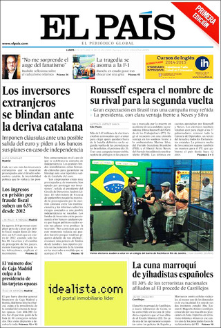 憂加泰隆尼亞獨立 西班牙外資不安（2014.10.06 El País 西班牙國家報）