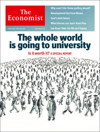 全球周刊封面：全世界都在上大學，但它值嗎？（20150329 經濟學人）
