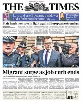 英國開放工作 羅馬尼亞移民暴增200% （20150604 泰晤士報）