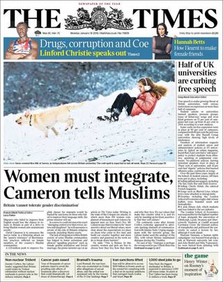 英首相：解決移民文化衝突  得教穆斯林婦女說英文（20160118 泰晤士報）